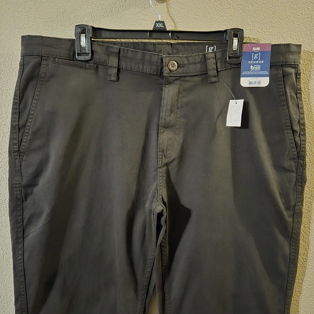George Mens New Black Casual Chino Slim Dress Pants 40 X 30